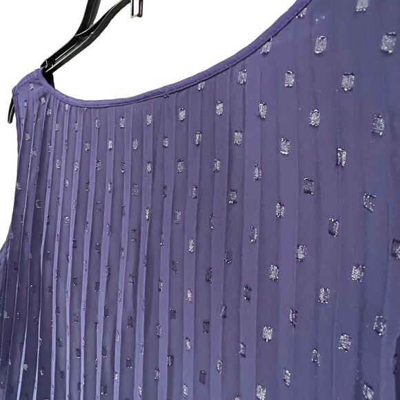 Lane Bryant Blouse Womens 22 Purple Pleated Tassels Flowy Shimmer Top Whimsygoth - Picture 5 of 13